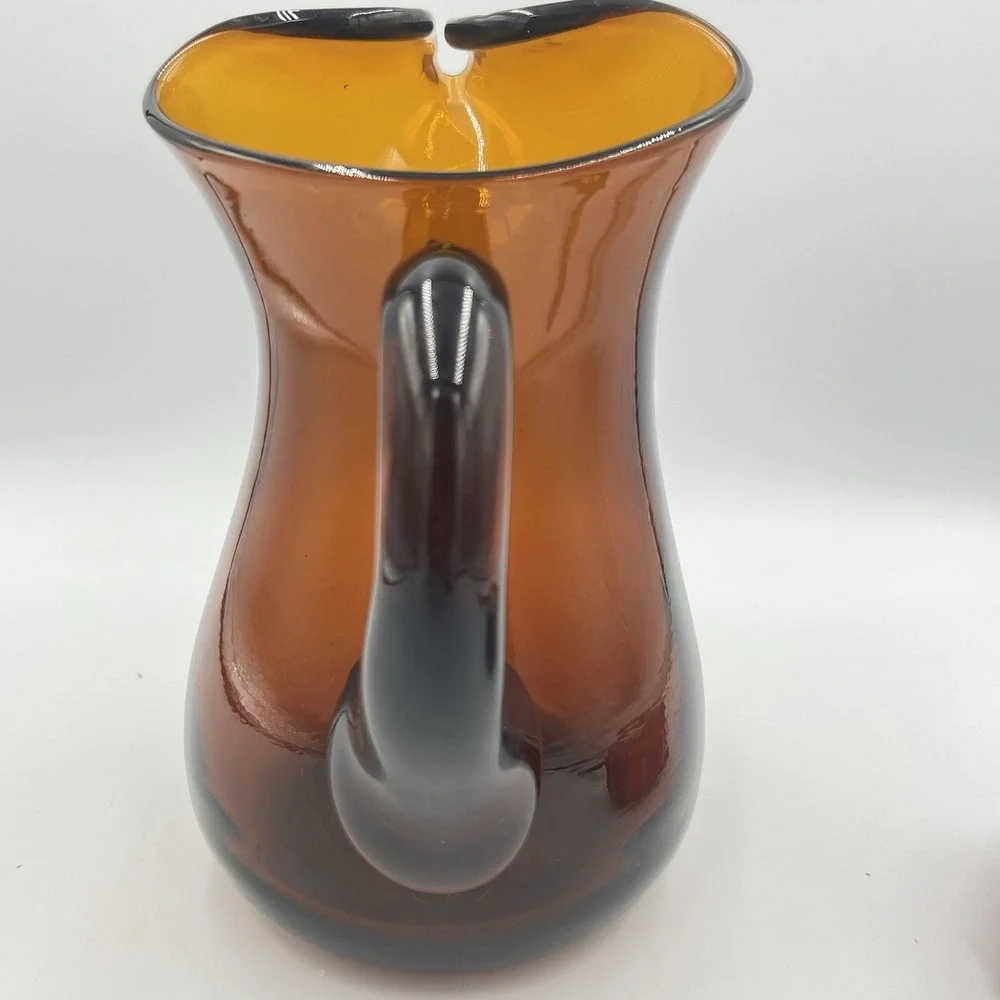 VTG Amber Glass Pitcher 8